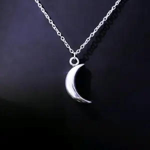 Silver Crescent Moon Choker